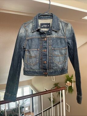 GAP Distressed Blue Denim Jacket